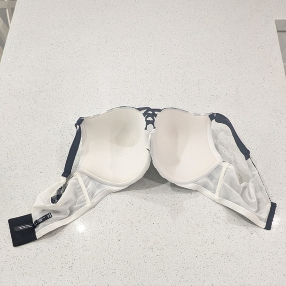 Torrid Curve 360 Back Smoothing Push-Up Plunge Bra Black White Plaid Check 42DDD - Picture 5 of 11